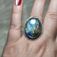 Anillo baño de plata con labradorita - ref.129