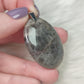 Colgante acero con piedra luna negra n°A1