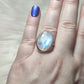 Anillo plata 925 con Piedra Luna flash - ajustable n° 15
