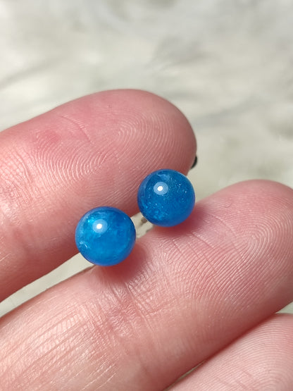 Pendientes plata de ley 925 - Diferentes minerales en bolita