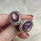 Anillo bisutería con mica morada - AJUSTABLE