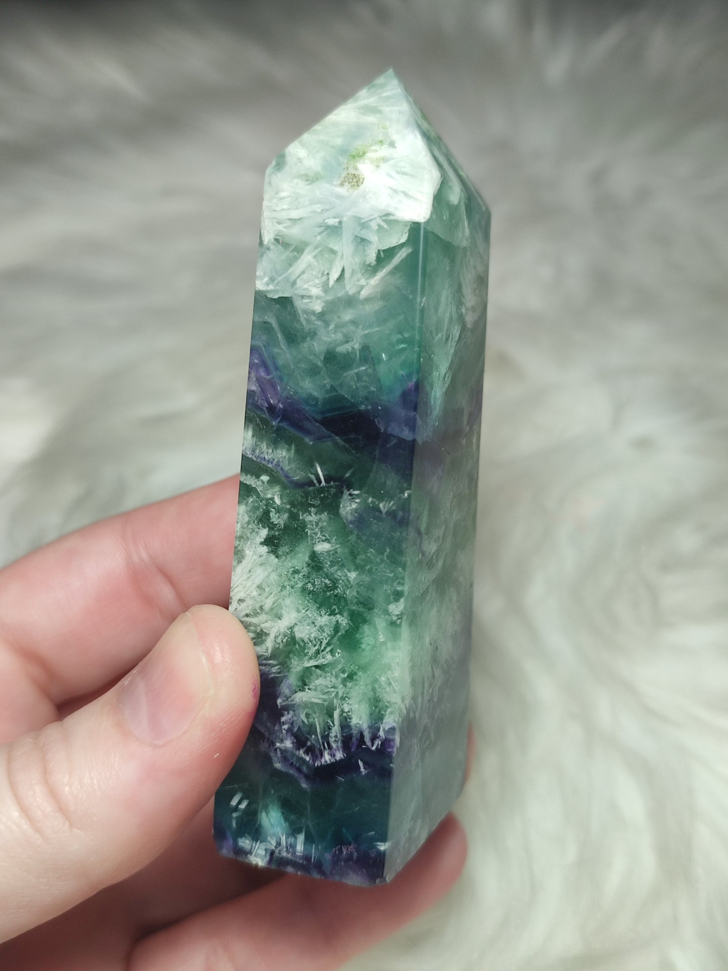 Punta fluorita snowflake número 36