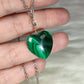Colgante corazon en acero con malaquita n°82