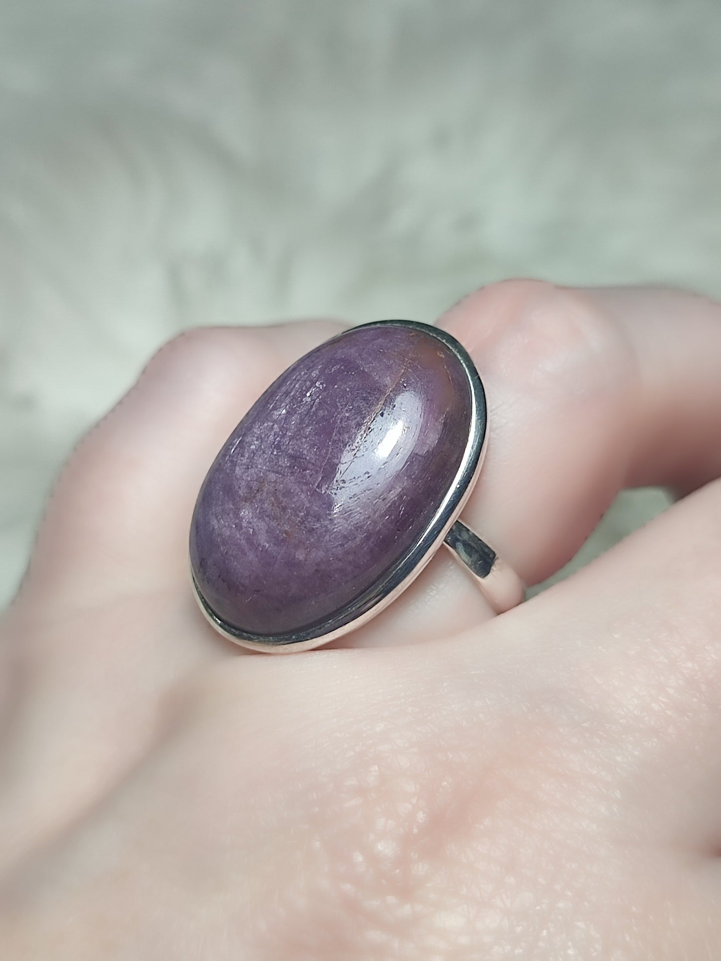 Anillo plata 925 con rubí natural de calidad - ajustable n° 25