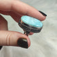 Anillo baño de plata y larimar M6