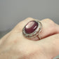 Anillo bisutería con mica morada - AJUSTABLE