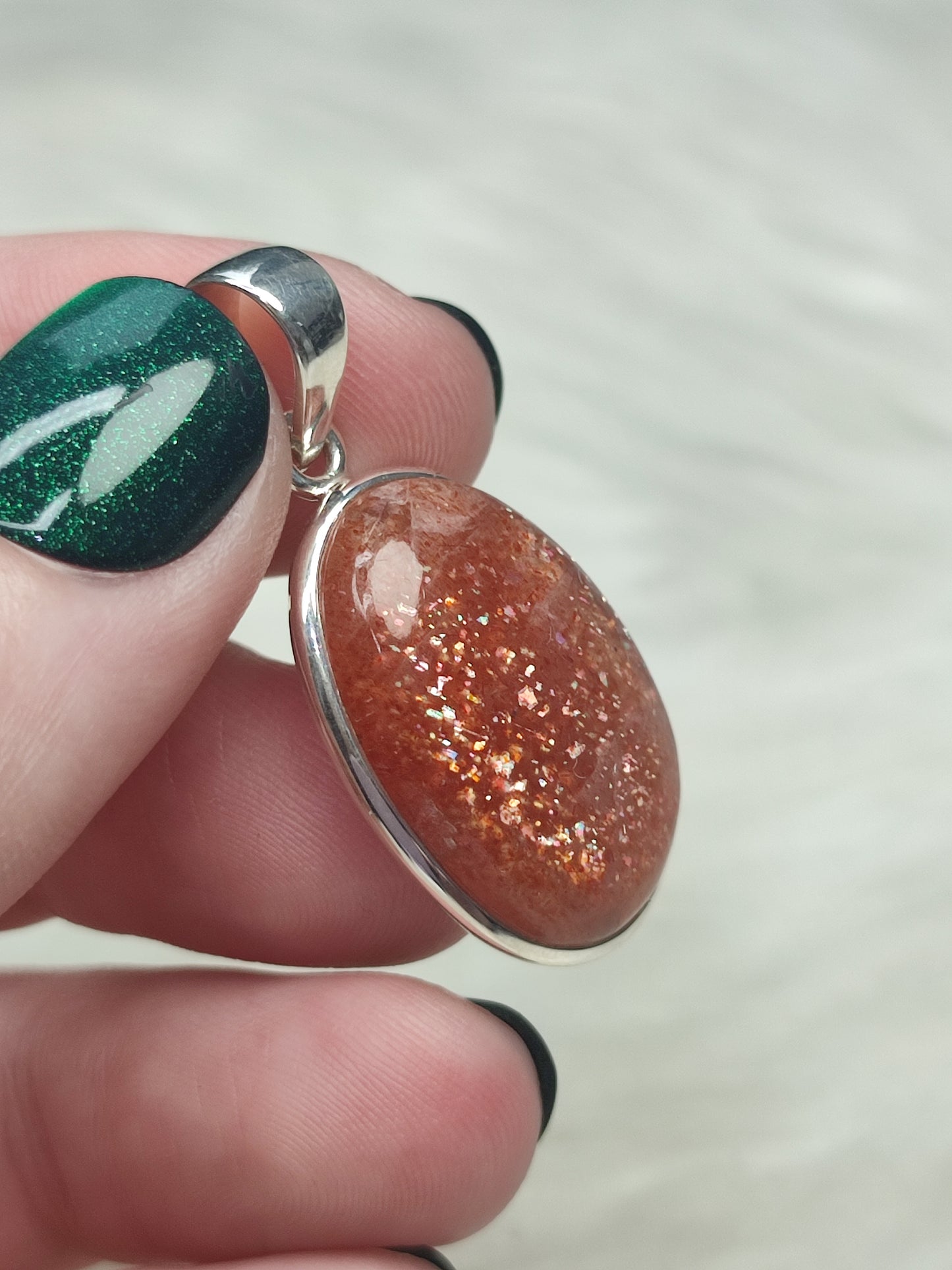 Colgante plata 925 con piedra sol n° 39