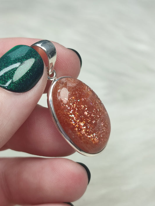 Colgante plata 925 con piedra sol n° 39