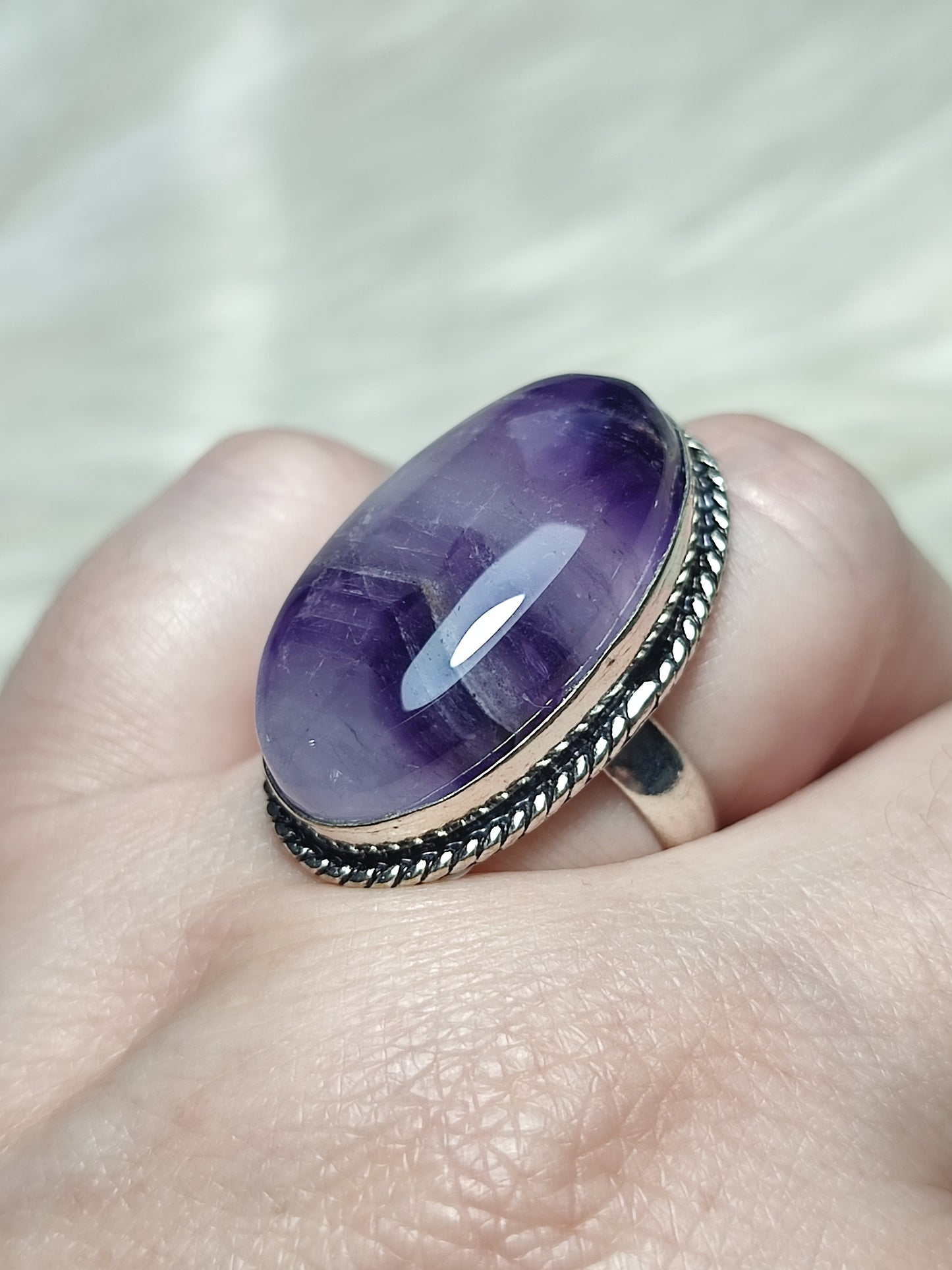 Anillo baño de plata con amatista ref.38