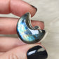 Anillo luna baño de plata con labradorita - Ajustable 202