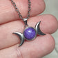 Colgante plata 925 Triple luna de charoita