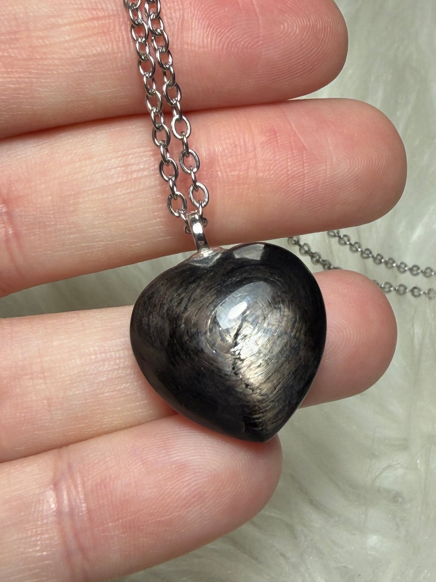 Colgante plata 925 hiperstena - corazón 372