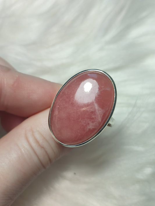 Anillo plata 925 con rodocrosita extra - ajustable n° 54