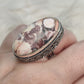 Anillo baño de plata con jaspe porcelana