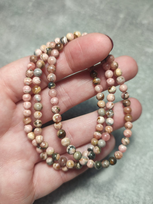 Pulsera elástica bolas 4 mm - rodocrosita