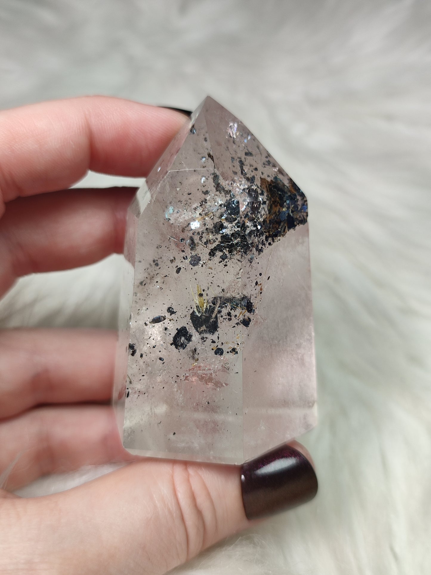 ✨ Punta cuarzo roca + hematite + rutilo n°26 - Video