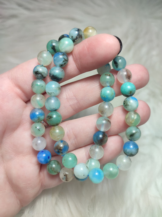 Pulsera elástica esferas piedra fénix 8 mm