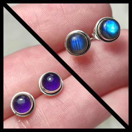 Pendientes plata 925 con modelo boton - varios