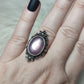 Anillo bisutería ajustable con mica morada - ver descripción