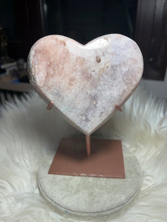 Corazón ágata rosa cristalización n°9