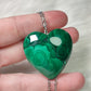 Colgante corazon en acero con malaquita n°114