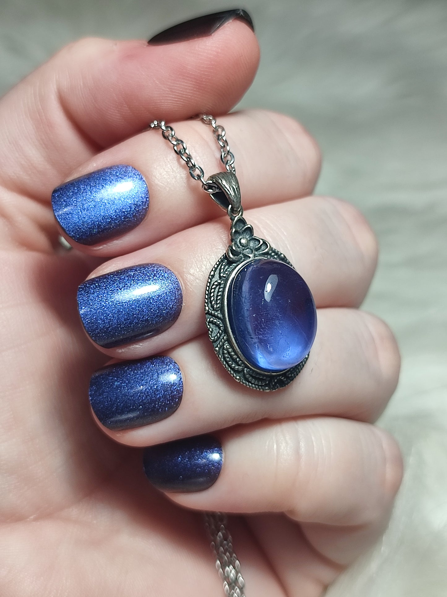 Colgante plata 925 con flúorita azul extra
