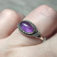 Anillo plata de ley 925 con amatista de 18 mm diámetro - n°95