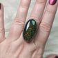 Anillo baño de plata con jaspe océano N°24