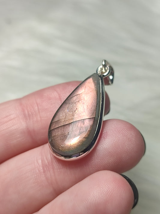 Colgante plata 925 con labradorita lila n° 59