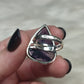 Anillo plata 925 con amatista trapiche - ajustable n° 30