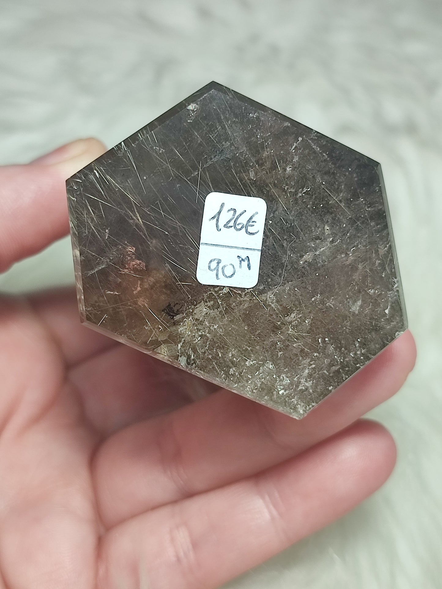 Punta cuarzo jardín y rutilo n°90