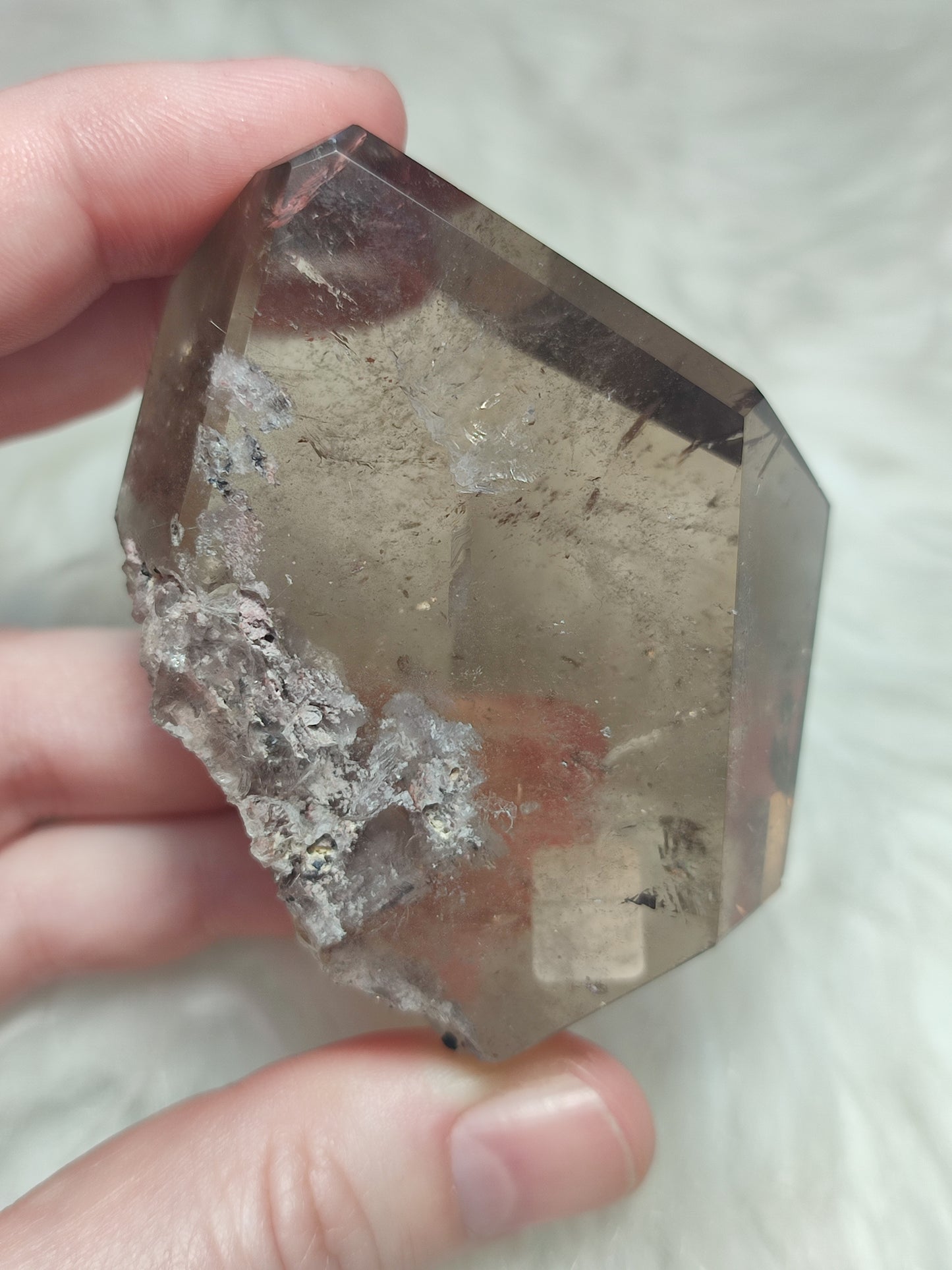 Freeform cuarzo ahumado con inclusiones - n° 124