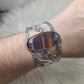 Brazalete baño de plata con fluorita - N° 23