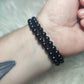 Pulsera bolas turmalina negra 6 mm