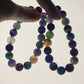 Pulsera elástica esferas de fluorita multicolor 11 mm