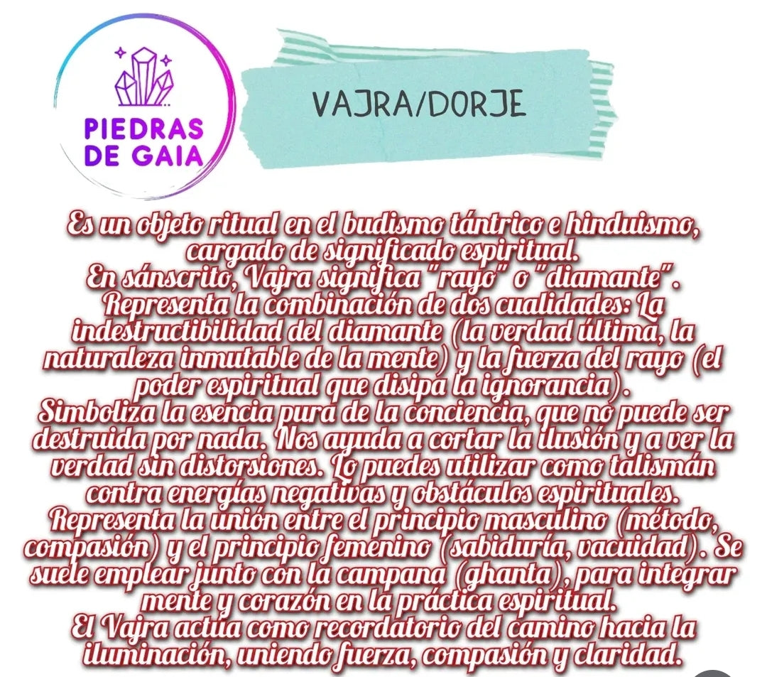 Vajra o Dorje de cuarzo roca - 2 medidas