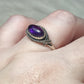 Anillo plata de ley 925 con amatista de 18 mm diámetro - n°59