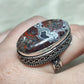 Anillo baño de plata con ágata mejicana - ref.137