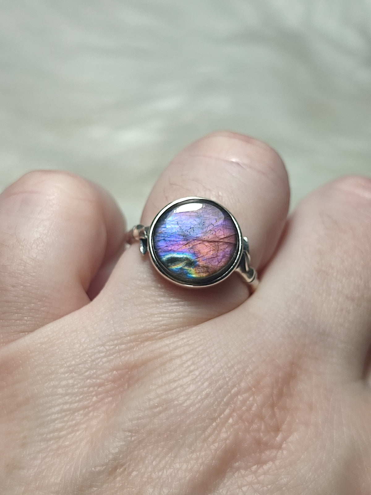 Anillo plata 925 con labradorita Espectrolita - ajustable número 2