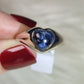 Anillo plata de ley 925 con pietersita corazón - n° 52