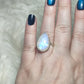 Anillo plata 925 con piedra luna extra - ajustable n° 16
