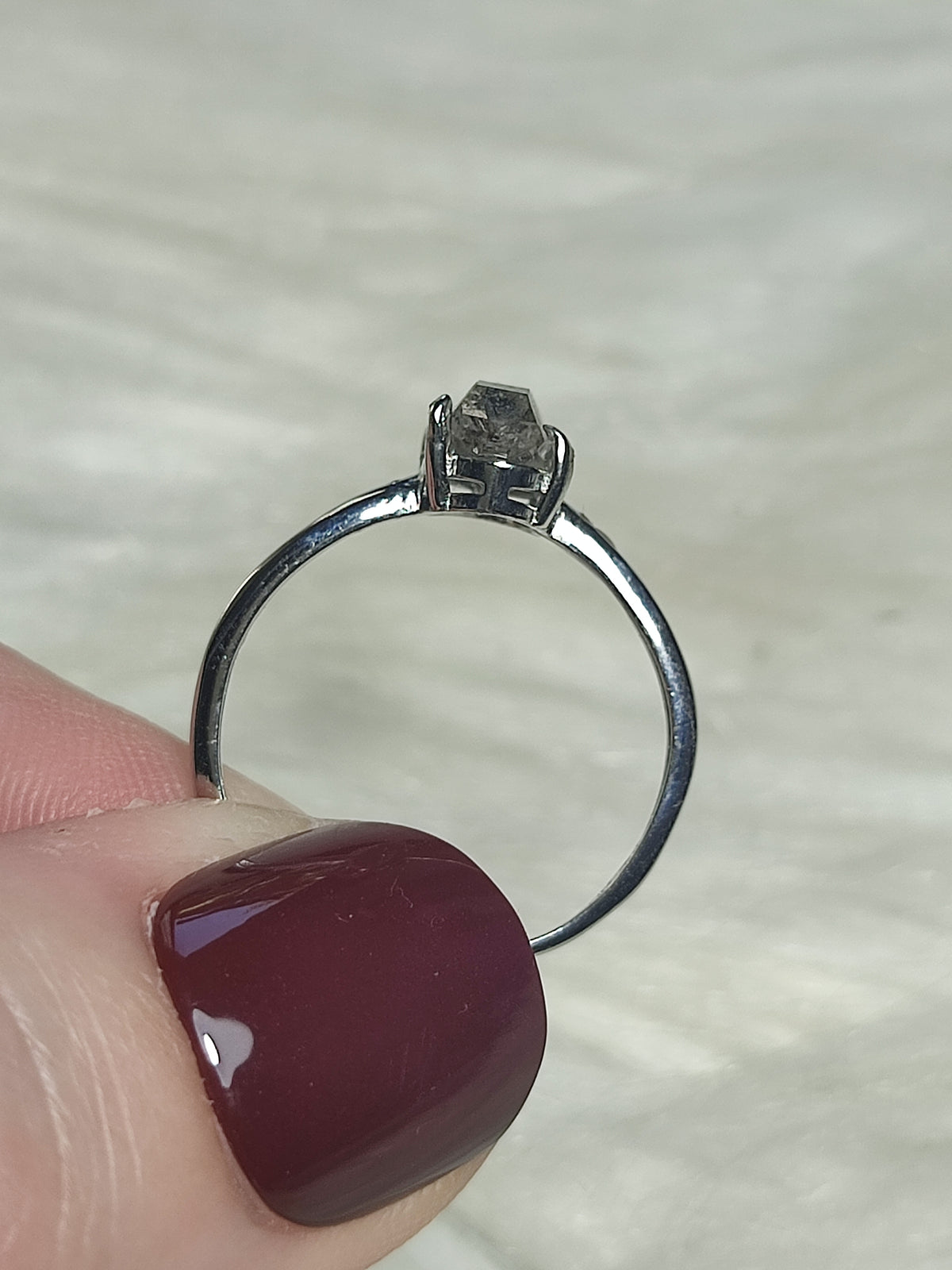 Anillo plata 925 con herkimer - ajustable número 1