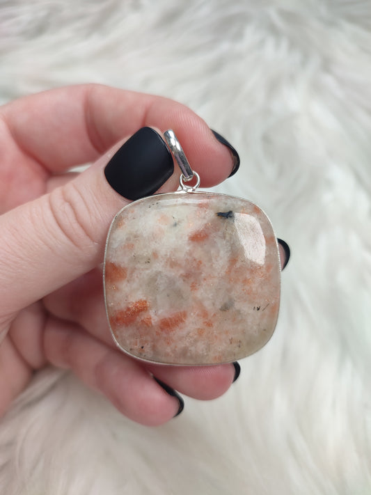 Colgante baño de plata con piedra sol n° 4