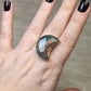 Anillo luna baño de plata con labradorita - Ajustable 204