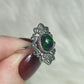 Anillo plata 925 con ópalo negro - ajustable n° 30