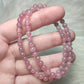 Pulsera elástica esferas de cuarzo rosa lavanda 5 mm