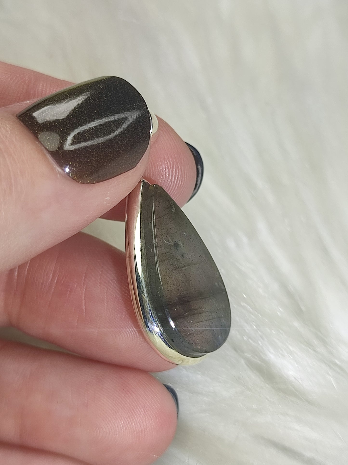 Colgante plata 925 con labradorita purpura n° 356