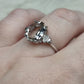 Anillo plata 925 con cuarzo ahumado facetado  - ajustable n° 95