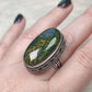 Anillo baño de plata con jaspe océano N°24