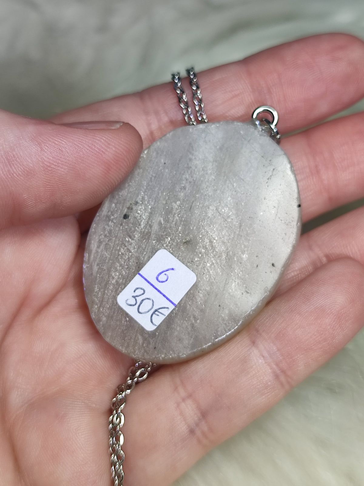 Collar mamá y bebé búho y en la Luna con piedra sol n° 6